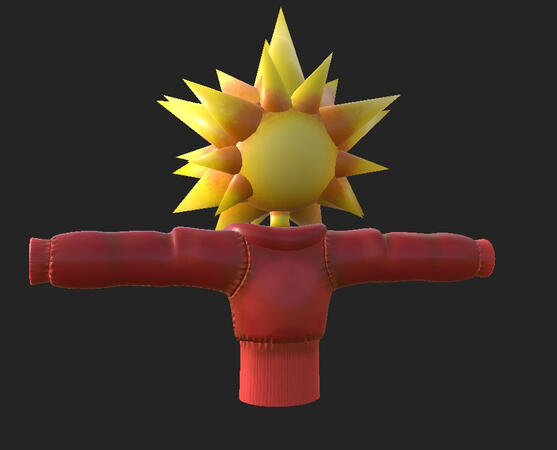 Scrapped Sun character model for school